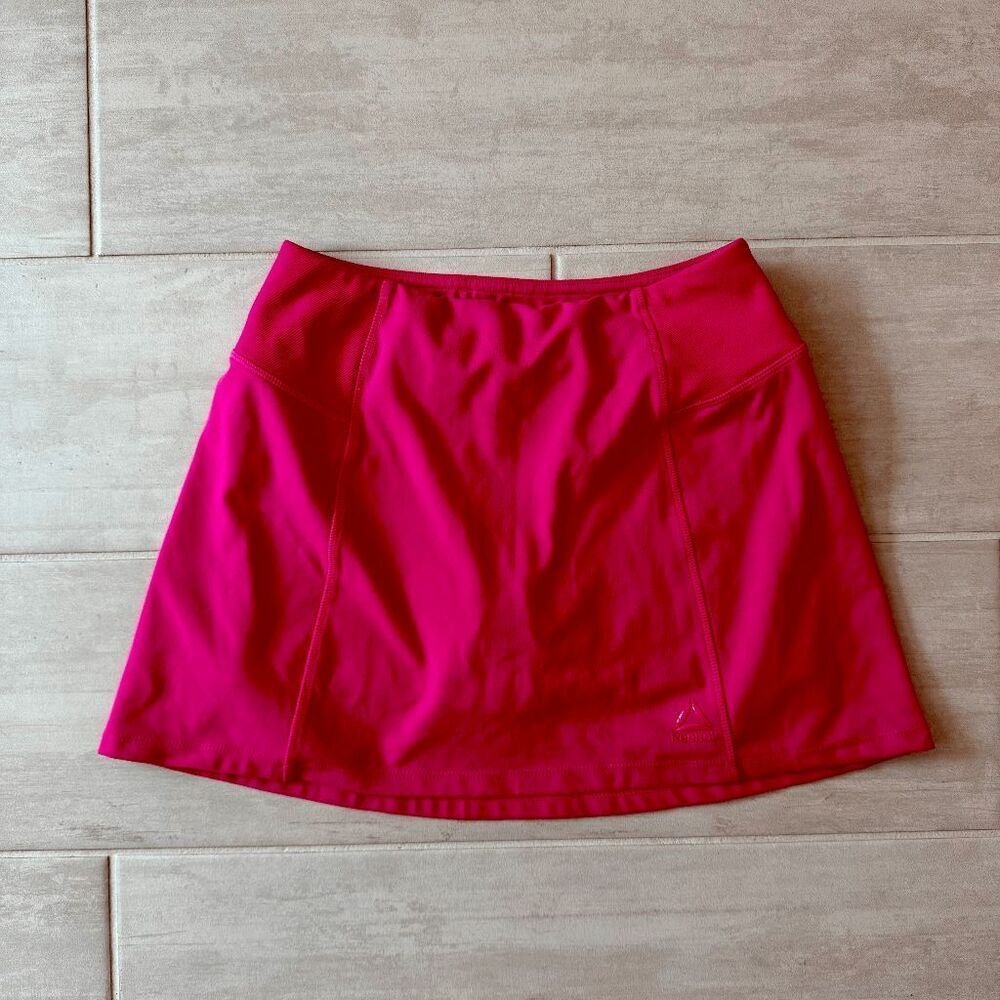 Reebok Match Performance Skort Hot Pink Lined Short Elastic Waistband Pocket S